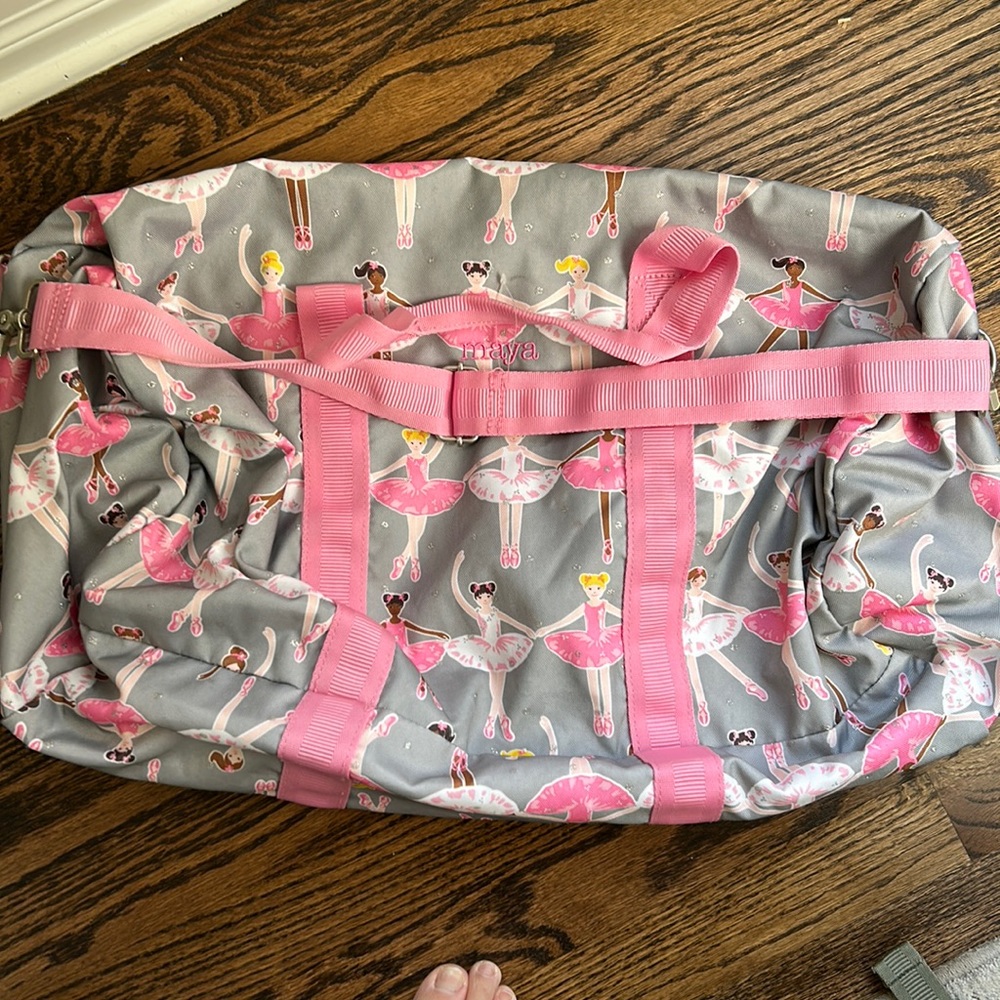Pottery Barn Kids Duffle overnight / Dance bag personalized with name Maya